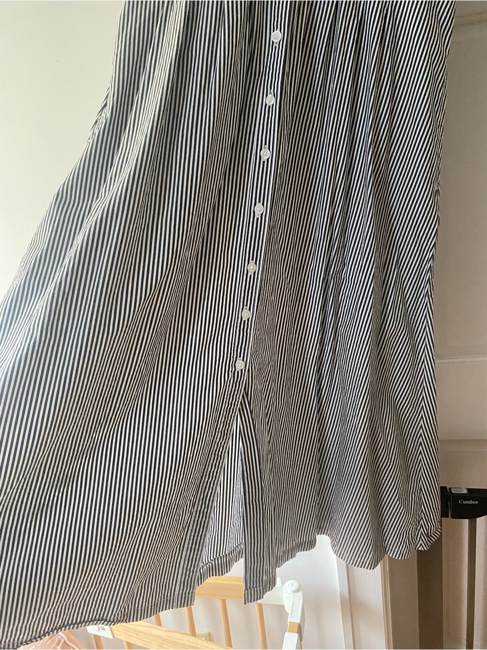 GAP Sleeveless Striped Midi Shirt Dress in Navy and White - Picture 6 of 6